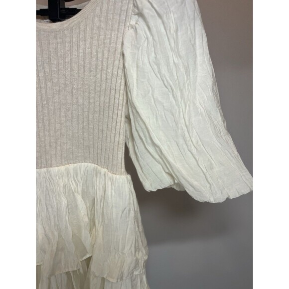 Sofie The Label Cream Babydoll Trapeze Style Tiered Dress- Size Small - Picture 3 of 9